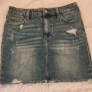 Pistola Distressed Blue Denim Mini Skirt